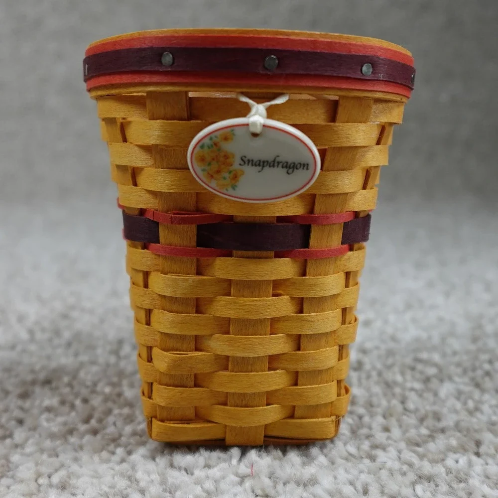Longaberger 2007 Collectors Club May Series Mini Snapdragon Basket Set Boxed